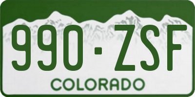 CO license plate 990ZSF