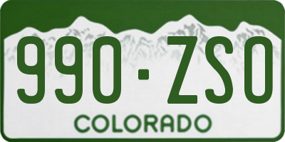 CO license plate 990ZSO