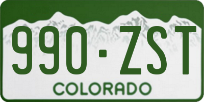 CO license plate 990ZST