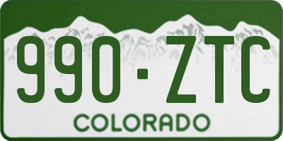 CO license plate 990ZTC
