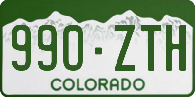 CO license plate 990ZTH