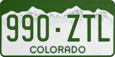 CO license plate 990ZTL