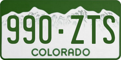CO license plate 990ZTS