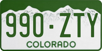 CO license plate 990ZTY