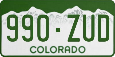CO license plate 990ZUD