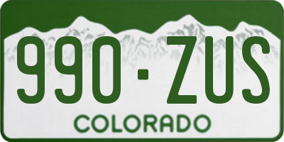 CO license plate 990ZUS