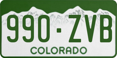 CO license plate 990ZVB