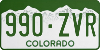 CO license plate 990ZVR