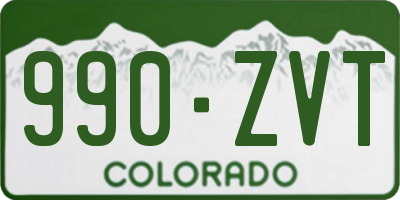 CO license plate 990ZVT