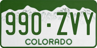 CO license plate 990ZVY