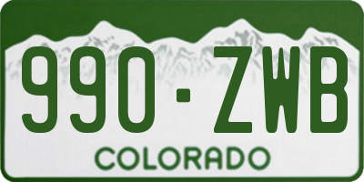 CO license plate 990ZWB