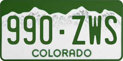 CO license plate 990ZWS