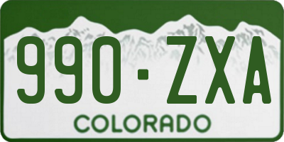 CO license plate 990ZXA