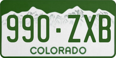 CO license plate 990ZXB