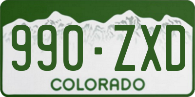 CO license plate 990ZXD