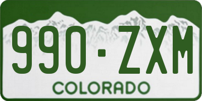CO license plate 990ZXM