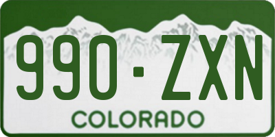 CO license plate 990ZXN