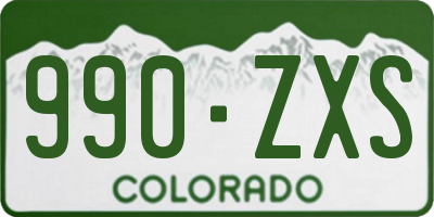 CO license plate 990ZXS