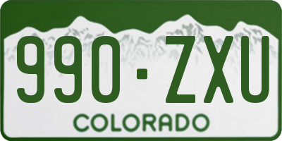 CO license plate 990ZXU