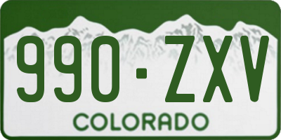 CO license plate 990ZXV