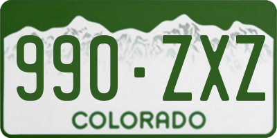 CO license plate 990ZXZ