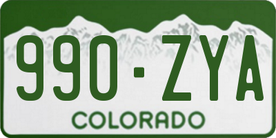 CO license plate 990ZYA