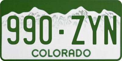 CO license plate 990ZYN