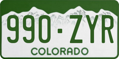 CO license plate 990ZYR