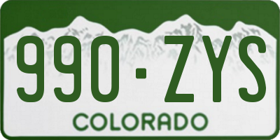 CO license plate 990ZYS