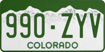 CO license plate 990ZYV