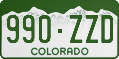 CO license plate 990ZZD