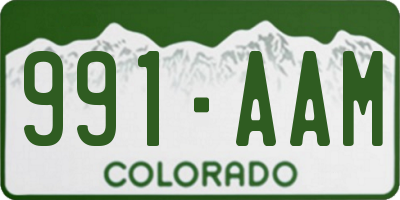 CO license plate 991AAM
