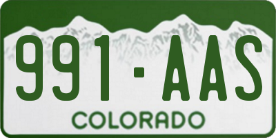 CO license plate 991AAS