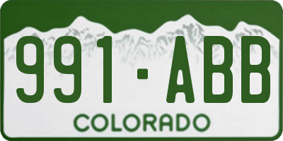 CO license plate 991ABB