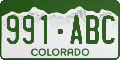 CO license plate 991ABC