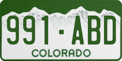 CO license plate 991ABD