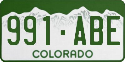 CO license plate 991ABE