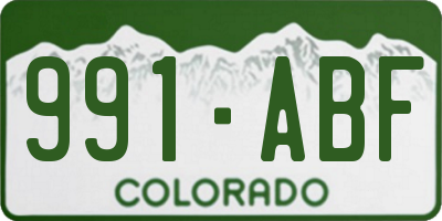 CO license plate 991ABF