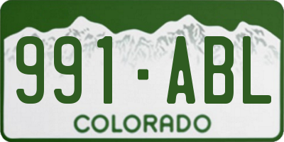 CO license plate 991ABL
