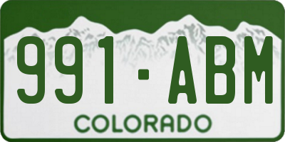 CO license plate 991ABM