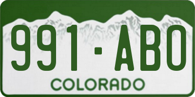 CO license plate 991ABO
