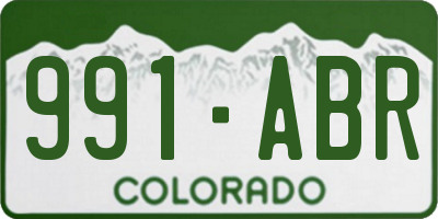 CO license plate 991ABR
