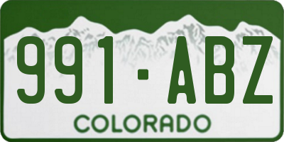 CO license plate 991ABZ