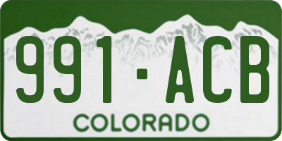 CO license plate 991ACB