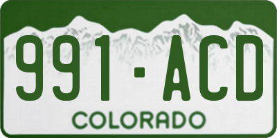 CO license plate 991ACD