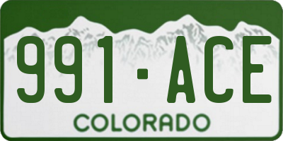 CO license plate 991ACE