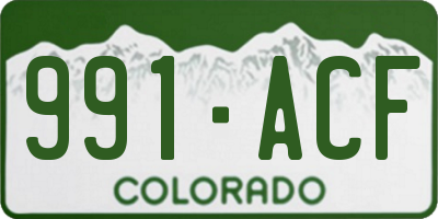 CO license plate 991ACF