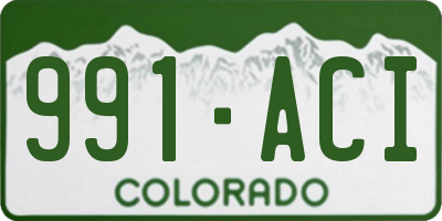 CO license plate 991ACI