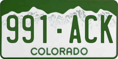 CO license plate 991ACK