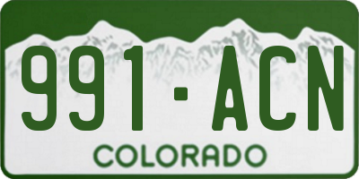 CO license plate 991ACN